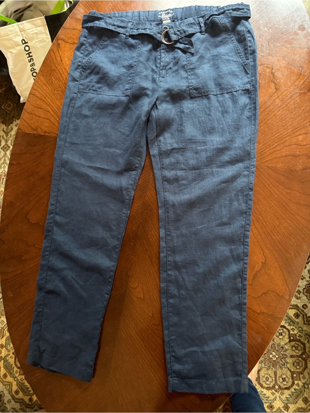G.H. Bass & Co. Navy Drawstring Linen  Pants
